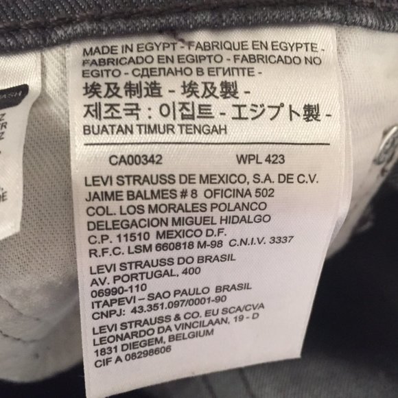 LEVIS Men's 514 Straight Leg Jeans W34 L30 - Charcoal - Picture 7 of 10